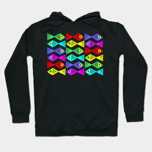 Colorful School of Fish Pattern Hoodie